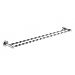 Euro Pin Lever 800mm Round Brushed Nickel Double Towel Rack Rail